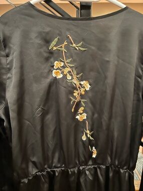 Black Embroidered Floral Jumpsuit